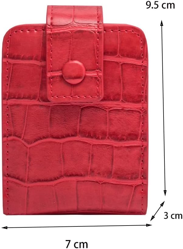 Lipstick Case, Genuine Leather Lipstick Case with Mirror, Lipstick Organizer Mini Cosmetic Storage for Women