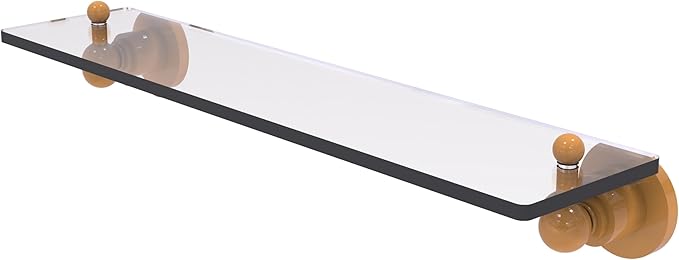 Allied Brass AP-1/22-GLY Astor Place 22 inch Glass Vanity Shelf with Beveled Edges, Golden Yellow