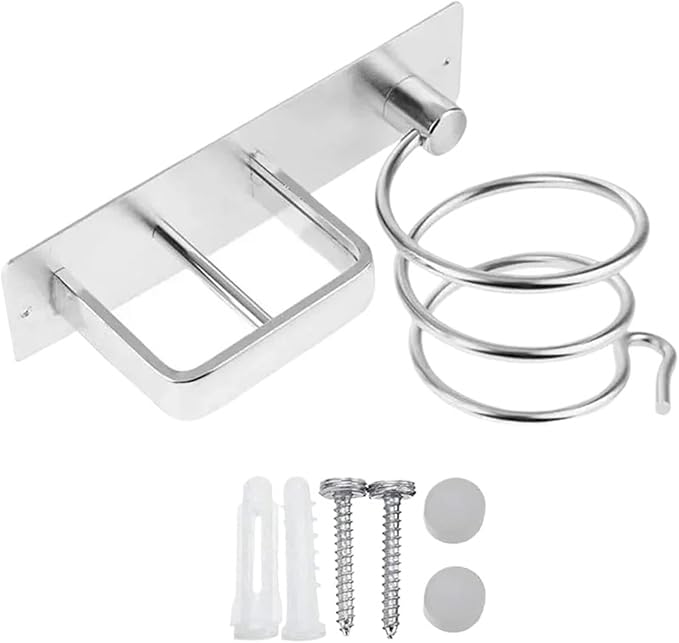 Hair Dryer Holder Organized Rack Wall Mounted Straightener Stand Bathroom Shelf Storage Shelves Accessories(White)