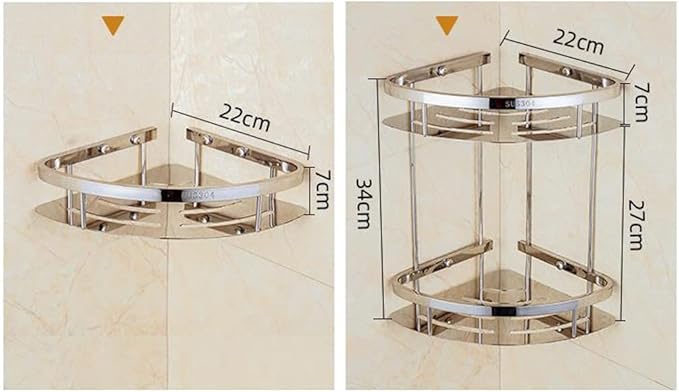 Stainless Steel Shelf Bathroom Toilet Corner Shelf Bathroom Bathroom Double Triangular Shelf