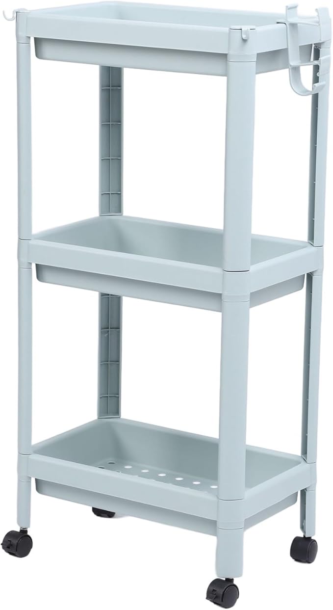 Bathroom Floor Shelf, Bathroom Storage, Open Shelf, Freestanding Corner Shelves, Shelves, Storage Shelves, Nordic (3 Layers (with Wheels)