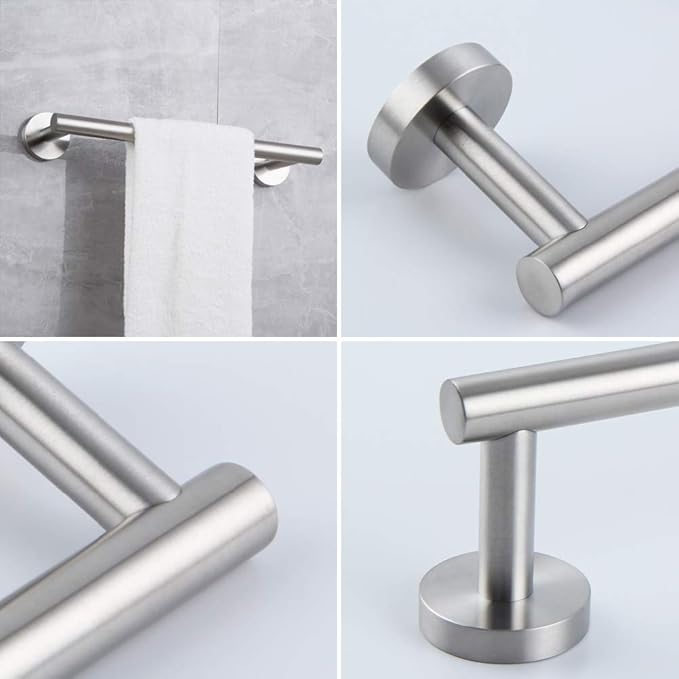 SUS 304 Stainless Steel 12-Inch Hand Towel Bar Bathroom Towel Holder Kitchen Dish Cloth Hanger RUSTPROOF Wall Mount Brushed Finish