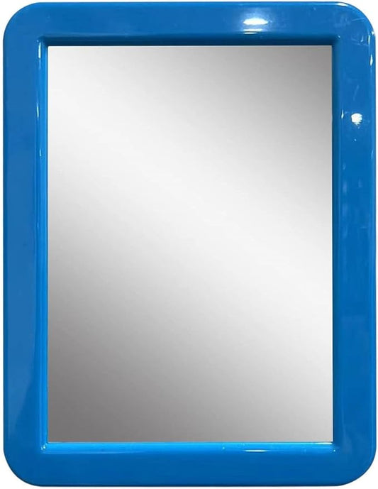 Locker Mirror Magnetic for Boys or Girls Locker, Blue 5" x 7" - Real Glass Magnetic Mirror for School Locker, Office, Home