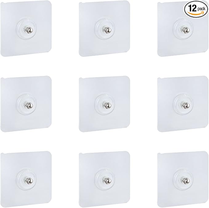 TAODAN 12PCS 18mm Adhesive Suction Sticker for no-Drilling Bathroom Shower Shelf, Absorbent sticker, Bathroom Shower Stand Self-adhesive