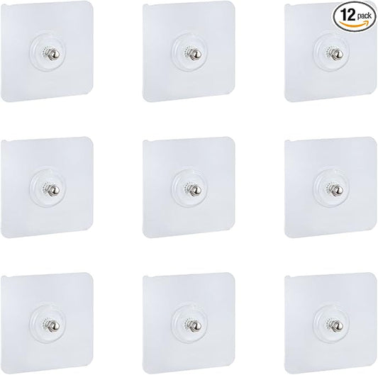 TAODAN 12PCS 18mm Adhesive Suction Sticker for no-Drilling Bathroom Shower Shelf, Absorbent sticker, Bathroom Shower Stand Self-adhesive