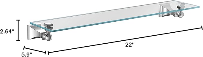 Moen DN8390CH Retreat Glass Vanity Shelf, Chrome