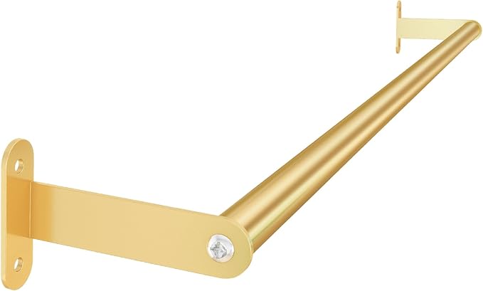 MKO Bathroom Towel Bar, 24 Inch Towel Rod for Bathroom, Heavy Duty Bath Hand Towel Holder Wall, Single Rod, Gold, Easy of Installation
