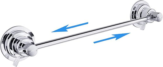 Sneatup Suction Cup Extendable 17-29" Stainless Steel Towel Bar (Chrome Plating)