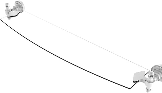 Allied Brass RD-33/24-WHM Retro Dot 24 Inch Glass Shelf, Matte White