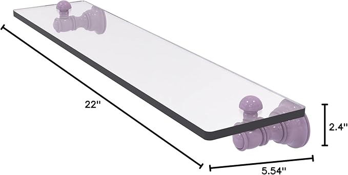 Allied Brass CL-1-22-LVN Carolina Collection 22 Inch Glass Shelf, Lavender