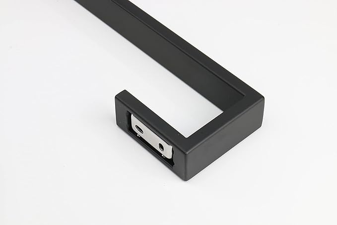 TocTen Bath Towel Rack - Square Base Thicken SUS304 Stainless Steel Towel Bar for Bathroom, Bathroom Bar Accessories Towel Rod Heavy Duty Wall Mounted Towel Holder (Matte Black, 12 Inch)