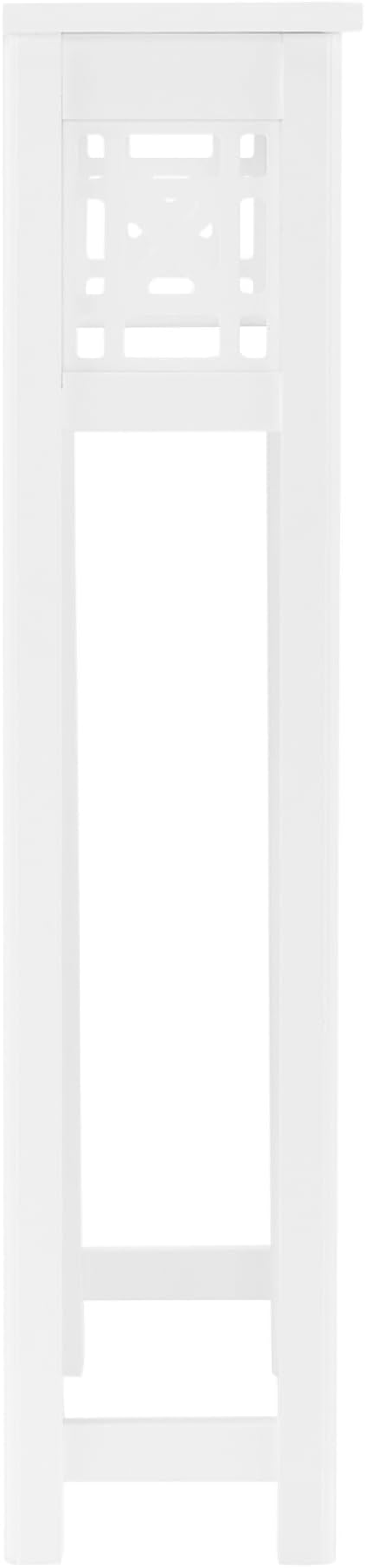 Derby Over-the-Toilet Storage Shelf – 37" Tall Bathroom Space Saver with Fixed Shelf & Open Gridwork Design – Modern Freestanding Organizer for Toiletries & Towels by Alaterre Furniture (White)