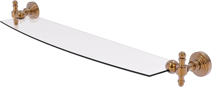 Allied Brass RW-33/24-BBR Retro Wave 24 Inch Glass Shelf, Brushed Bronze