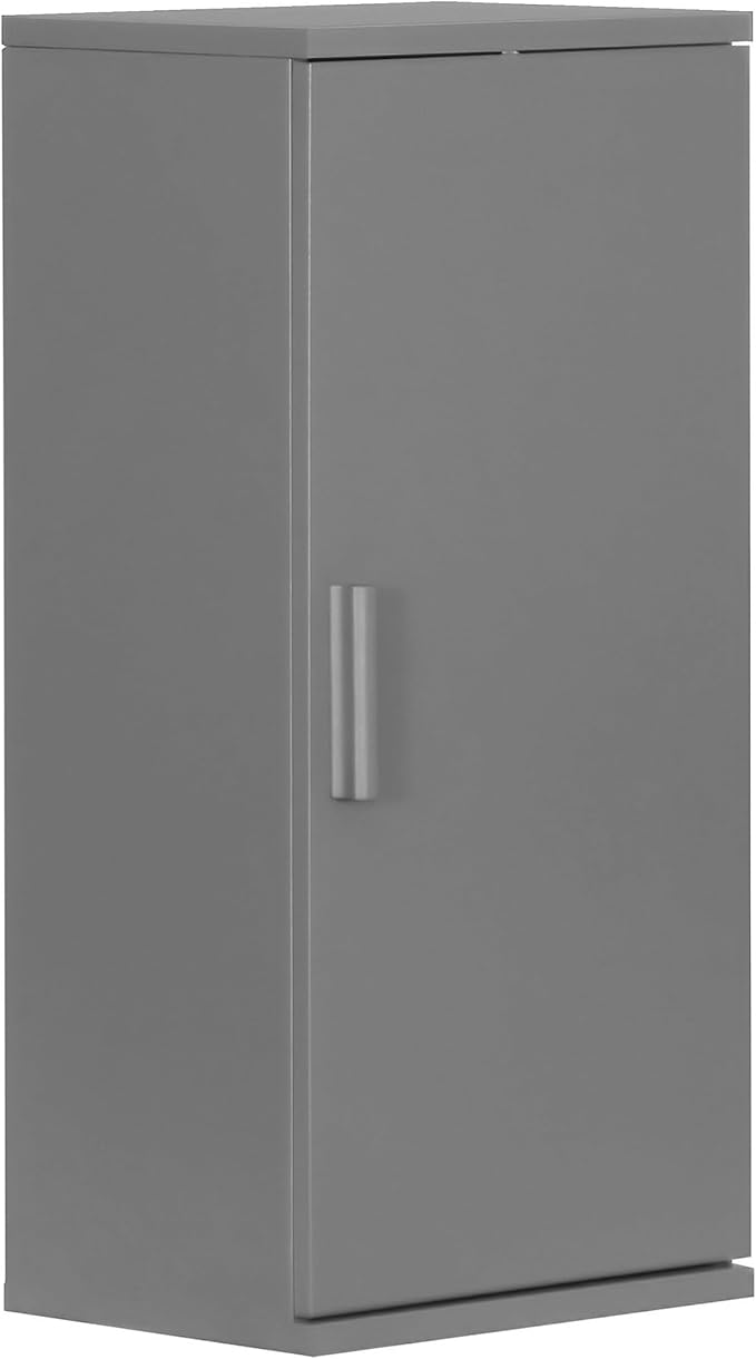Relaxdays bathroom wall cabinet, 2 shelves, HWD: 62 x 30 x 21 cm, adjustable shelf, narrow design, MDF, grey-blue, 100% Fibreboard