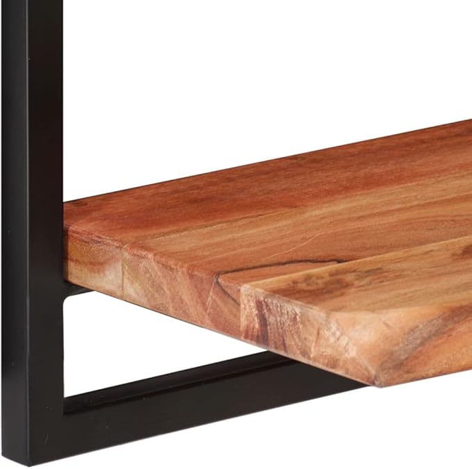 Wall Shelves 2 Pack 31.5x9.8x13.8 Inches Floating Shelves Solid Acacia Wood with Steel Frame for Living Room Bedroom Kitchen Display Decor