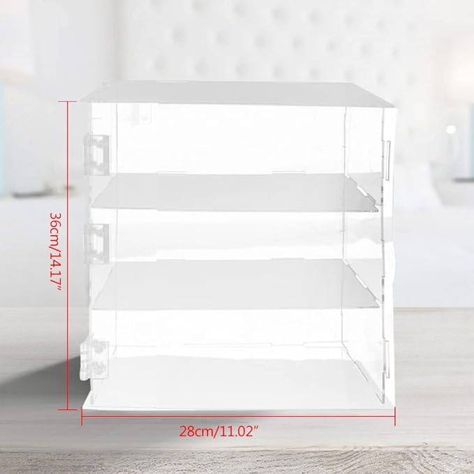 3 Layers 11''W x 4.7''D x 14''H Acrylic Countertop Display Show Case for Action Figures | Organize Cosmetics and Beauty Supplies on a Vanity