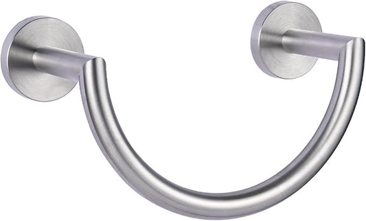 HouseAid Stainless Steel Towel Ring for Bathroom, Hand Towel Holder, Modern Semi-Circular Hand Towel Rack, Wall Mounted, Brushed Nickel
