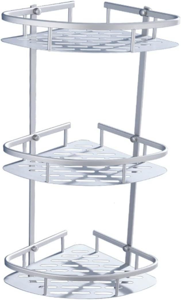 MAGICLULU Aluminum Triangle Single Layer Shelf Bathroom Hanging Corner Accessory Space Saving Organizer for Toiletries and Items Easy to Clean and
