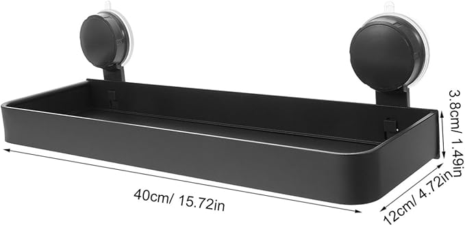 STOBAZA No Drill Suction Cup Wall Shelf for Toiletries Makeup Easy Installation Modern Design for Smooth Surfaces Enhances Bathroom Decor