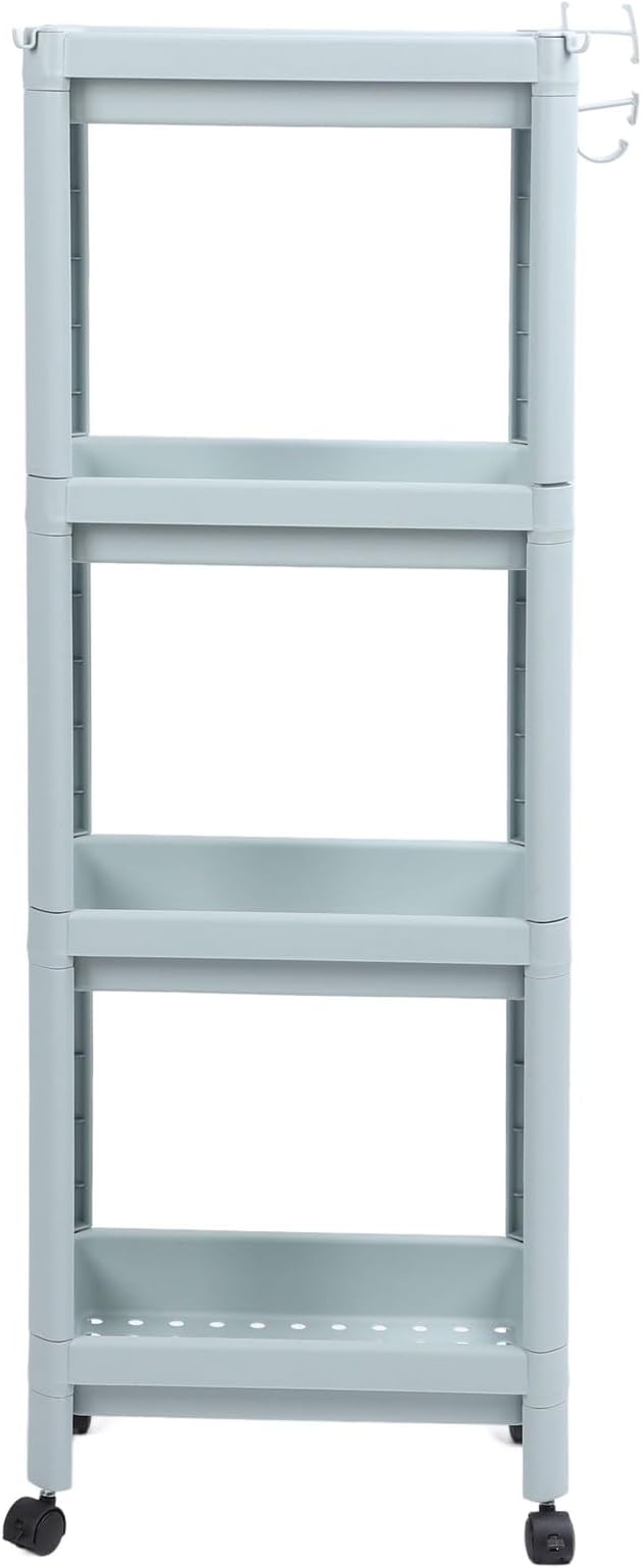 Bathroom Floor Shelf, Bathroom Storage, Open Shelf, Freestanding Corner Shelves, Shelves, Storage Shelves, Nordic (4 Layers (with Wheels)