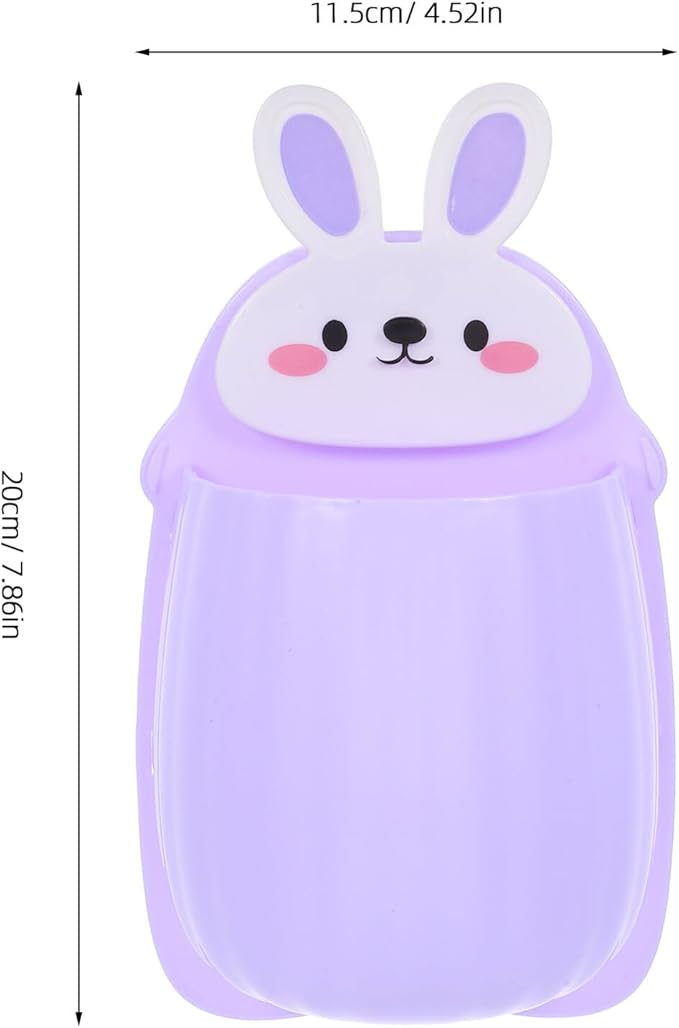 4pcs No-Drill Cute Bunny Wall Mounted Storage Shelves Bathroom and Kitchen Organizer Rack with Floating Bins in Blue, Purple, Pink, and White for Toiletries and Spice Storage