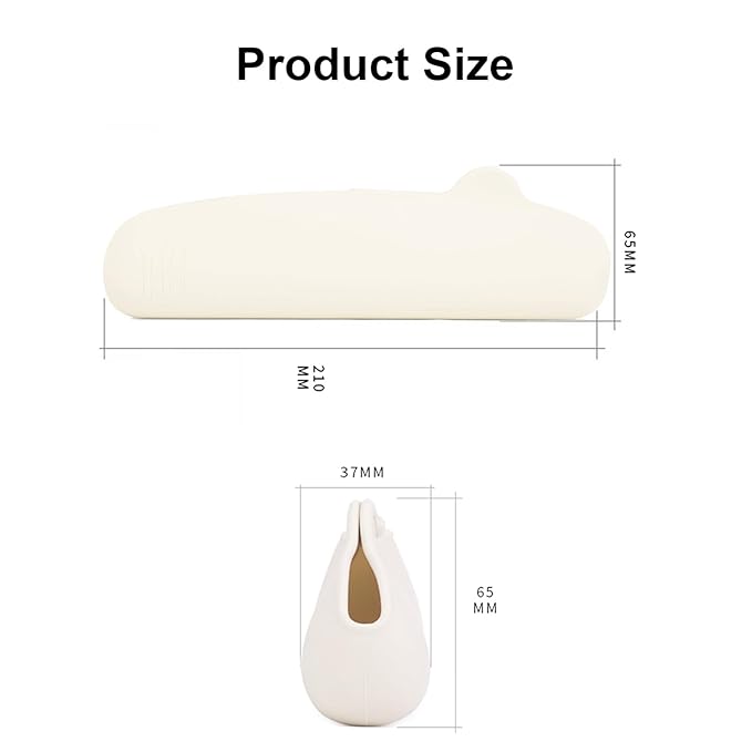 Silicone Travel Makeup Brush holder, Half-open Snap Design, Portable and Eco-Friendly Beauty Makeup Organizer (Cream white)
