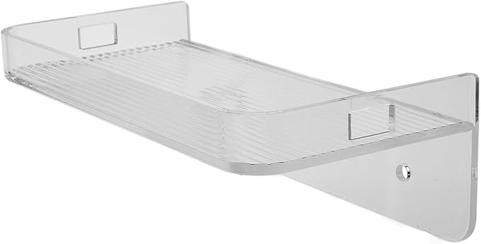 KALLORY Bathroom Wall Shelf Floating Wall-Mounted Organizer L-Shaped Storage Rack for Toilet Paper and Spice Holder Bathroom Vanity Storage