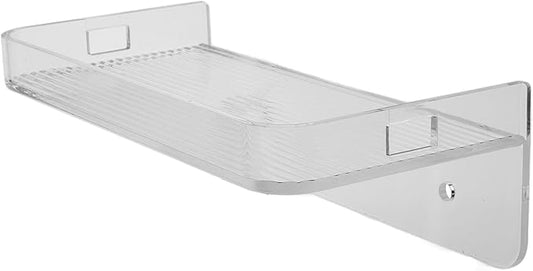 KALLORY Bathroom Wall Shelf Floating Wall-Mounted Organizer L-Shaped Storage Rack for Toilet Paper and Spice Holder Bathroom Vanity Storage