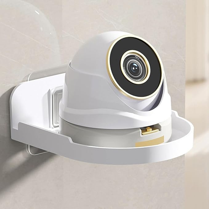 ARTIBETTER 2pcs No Drill Wall Mount Floating Shelf Security Holder Mini Storage Bracket -on Shelf for Bathroom Kitchen White
