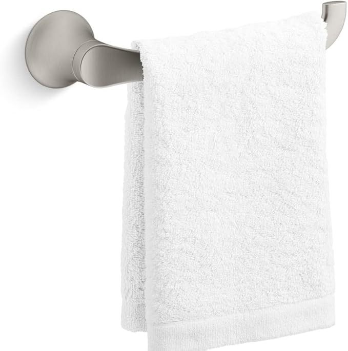 KOHLER 27396-BN Simplice Towel Arm, includes Installation Hardware, Vibrant Brushed Nickel