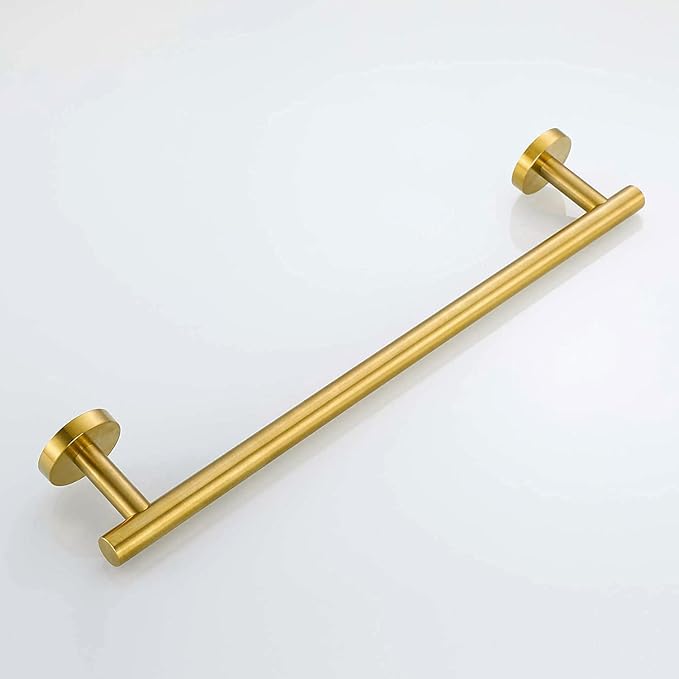 USHOWER Brushed Gold Towel Bar, 18-Inch Towel Racks for Bathroom Wall-Mounted, Thicken SUS304 Stainless Steel Towel Rod (Total Length 20-Inch)