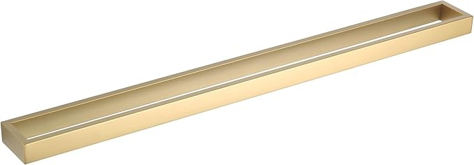 GERZWY 30-Inch Towel Bar, Gold Stainless Steel Modern Square Style Bath Towel Bar Wall Mount HG17702-BE