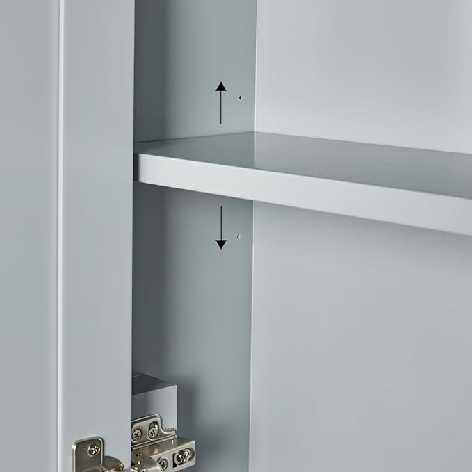 ARIEL Bathroom Wall Cabinet 26" H x 21" W x 8" D - Closed Door - Grey