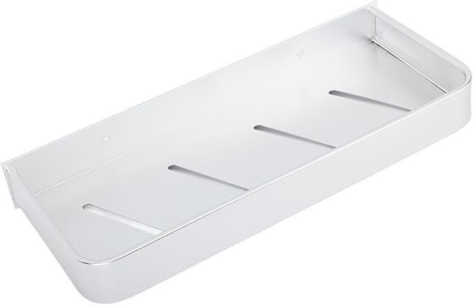 Tbest Wall Mounted Bathroom Storage Rack, Space Aluminum Shelf for Bathroom with Hooks, Drill Mounted Toilet Storage Shelf (30cm)