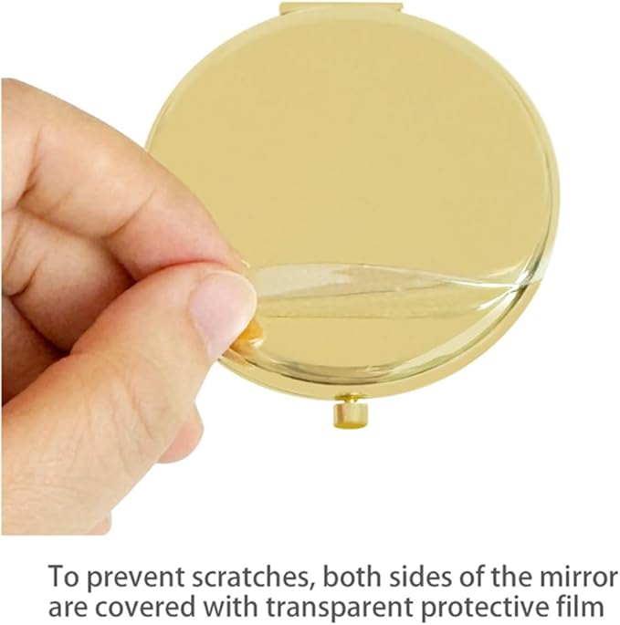 Gold Magnifying Compact Mirror for Purse - 1x/2x Magnification Travel Makeup Mirror 2.76 inch Double-Sided Mini Folding Mirror,Cute Small Pocket Mirror for Gift,Travel Essentials