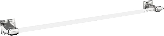 Amerock BH36064C26 | Clear/Chrome Towel Bar | 24 in (610 mm) Towel Rack | Glacio | Bathroom Towel Holder | Bathroom Hardware | Bath Accessories