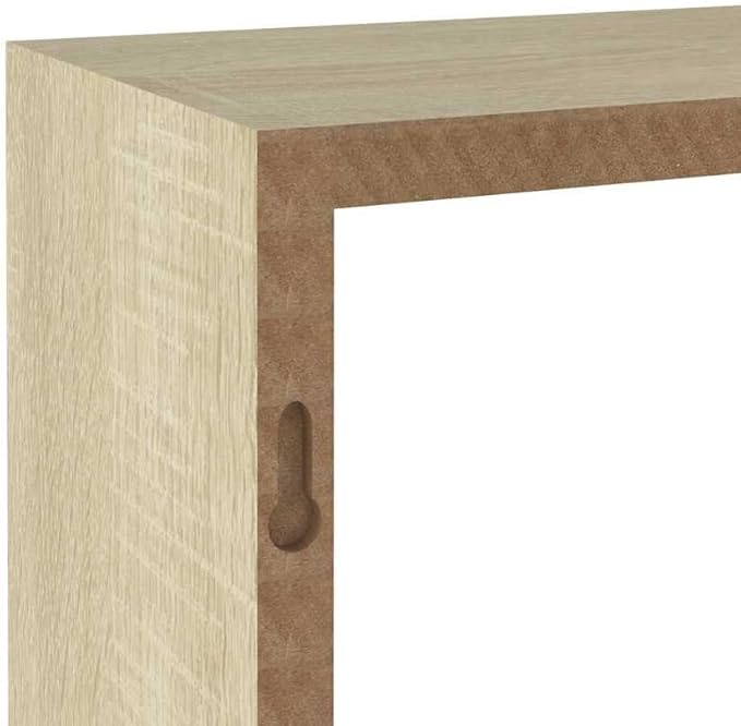 Wall Cube Shelf Set of 3, Floating Shelves for Bedroom Living Room, Modern Decorative MDF Shelves in White and Sonoma Oak, Space-Saving Wall Mounted Display Storage