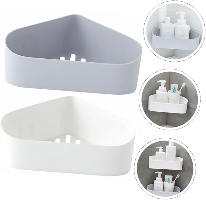 MAGICLULU 2pcs Wall-Mount Storage Rack Simple Draining Shelf for Bathroom Kitchen Organization No Punching Required Stylish Design for Space-Saving Storage