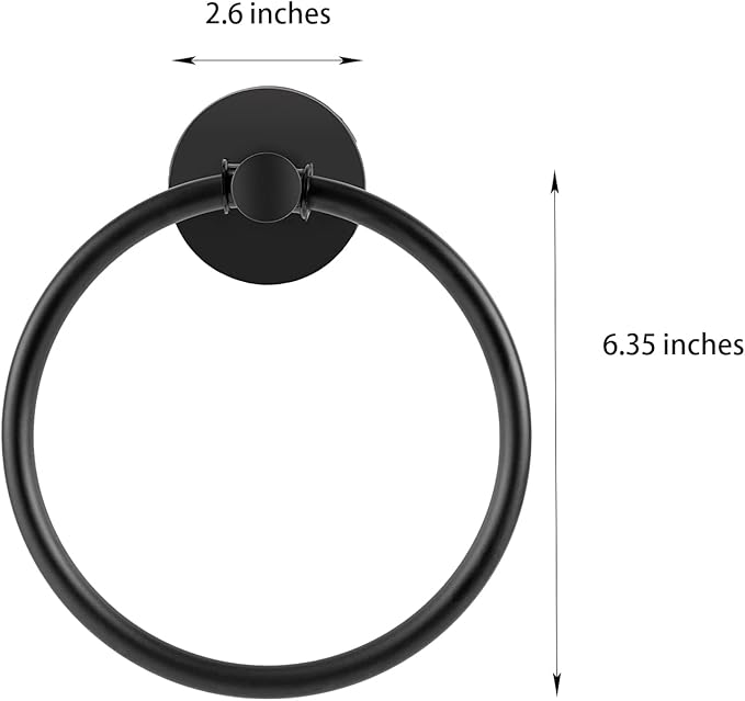 304 Stainless Steel Black Magnetic Towel Ring for Refrigerator, Dishwasher, Laundry Washing Machine, Stove and Etc