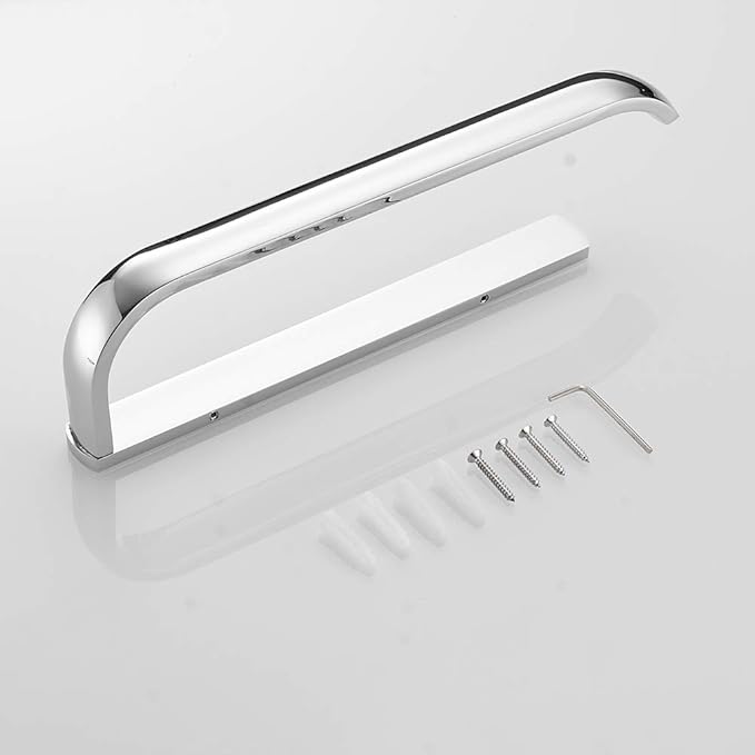 BESy Brass Hand Towel Bar for Bathroom Polished Chrome Bathroom Accessories Fixtures, Rustproof Wall Mounted Towel Rack Hanger, 12 Inch