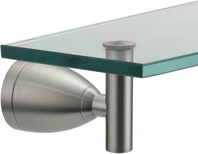 Gatco 4796 Avenue Glass Shelf, Satin Nickel