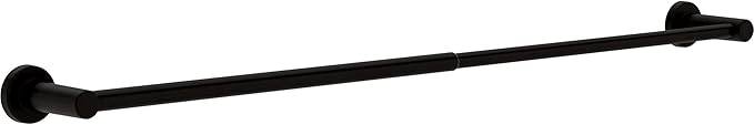 Franklin Brass Wake (1-Pack) Telescoping 15-1/2" ?€? 29" Adjustable Towel Holder Matte Black Wall Mounted Towel Bar Expandable Towel Rack for Bathroom Bathroom Accessories WAK27-MB
