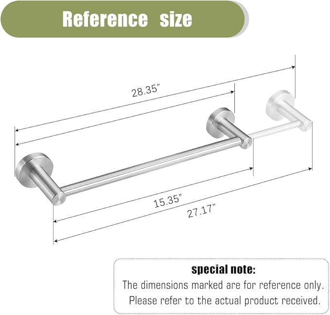 Retractable #304 Stainless Steel Towel Bar, Single bar or Double bar Optional,Adjustable Length from 16 inches to 28.9 Inches (Brushed Nickel, Single Towel Bar)