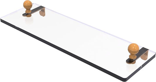Allied Brass MA-1/16-GLY Mambo 16 Inch Glass Vanity Shelf with Beveled Edges, Golden Yellow
