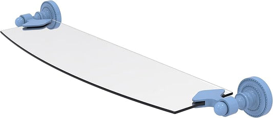 Allied Brass DT-33/18-FTB Dottingham Collection 18 Inch Glass Shelf, Flat Troll Blue