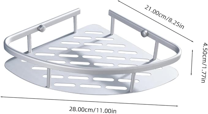 MAGICLULU Aluminum Triangle Single Layer Shelf Bathroom Hanging Corner Accessory Space Saving Organizer for Toiletries and Items Easy to Clean and