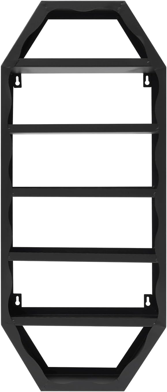 Nail Polish Organizer Wall Mounted, 3Pcs 6-Tier Nail Polish Storage Rack, Metal Nail Polish Storage Holder, Multifunctional Organizer for Essential Oil Perfume at Home Salon Spa(Black)