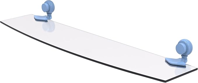 Allied Brass 433T/24-FTB Venus Collection 24 Inch Glass Shelf with Twist Accents, Flat Troll Blue