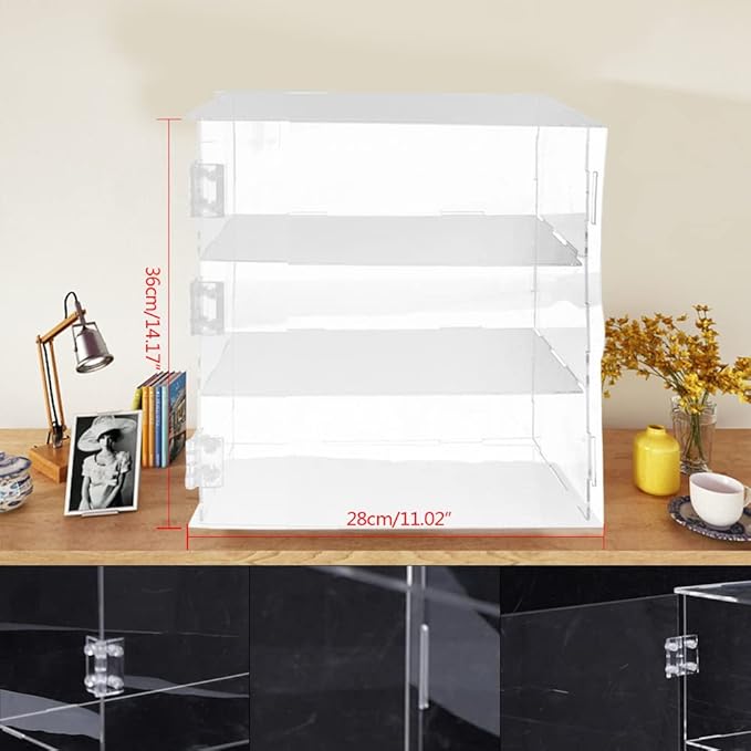 3 Layers 11''W x 4.7''D x 14''H Acrylic Countertop Display Show Case for Action Figures | Organize Cosmetics and Beauty Supplies on a Vanity