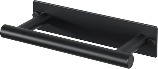 Alise Adhesive Towel Bar Black,Towel Racks for Bathroom Wall Mounted,Bathroom Towel Rack SUS304 Stainless Steel,Towel Holder for Kitchen/Bathroom Hardware Decoration,Sticky or Screw-Mounted,8 Inch